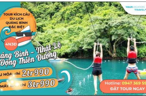 Tour du lịch Quảng Bình - Nhật Lệ - Thiên đường 3N4Đ tàu hỏa