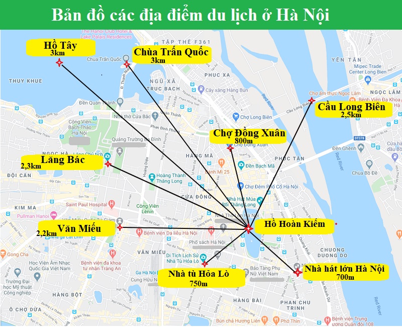 bản đồ du lịch địa danh nội thành hà nội