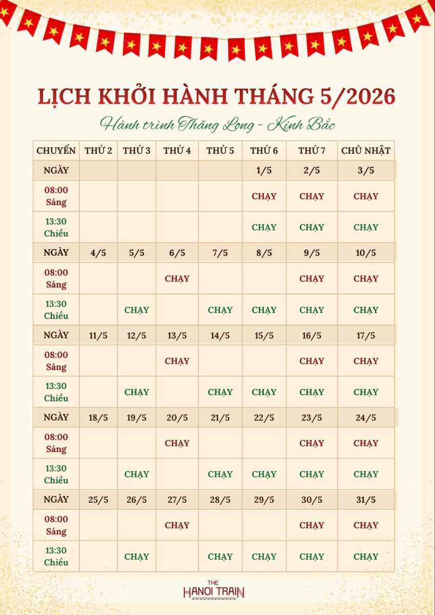 lịch tau the hanoi train